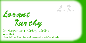 lorant kurthy business card