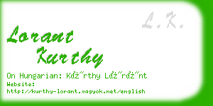 lorant kurthy business card